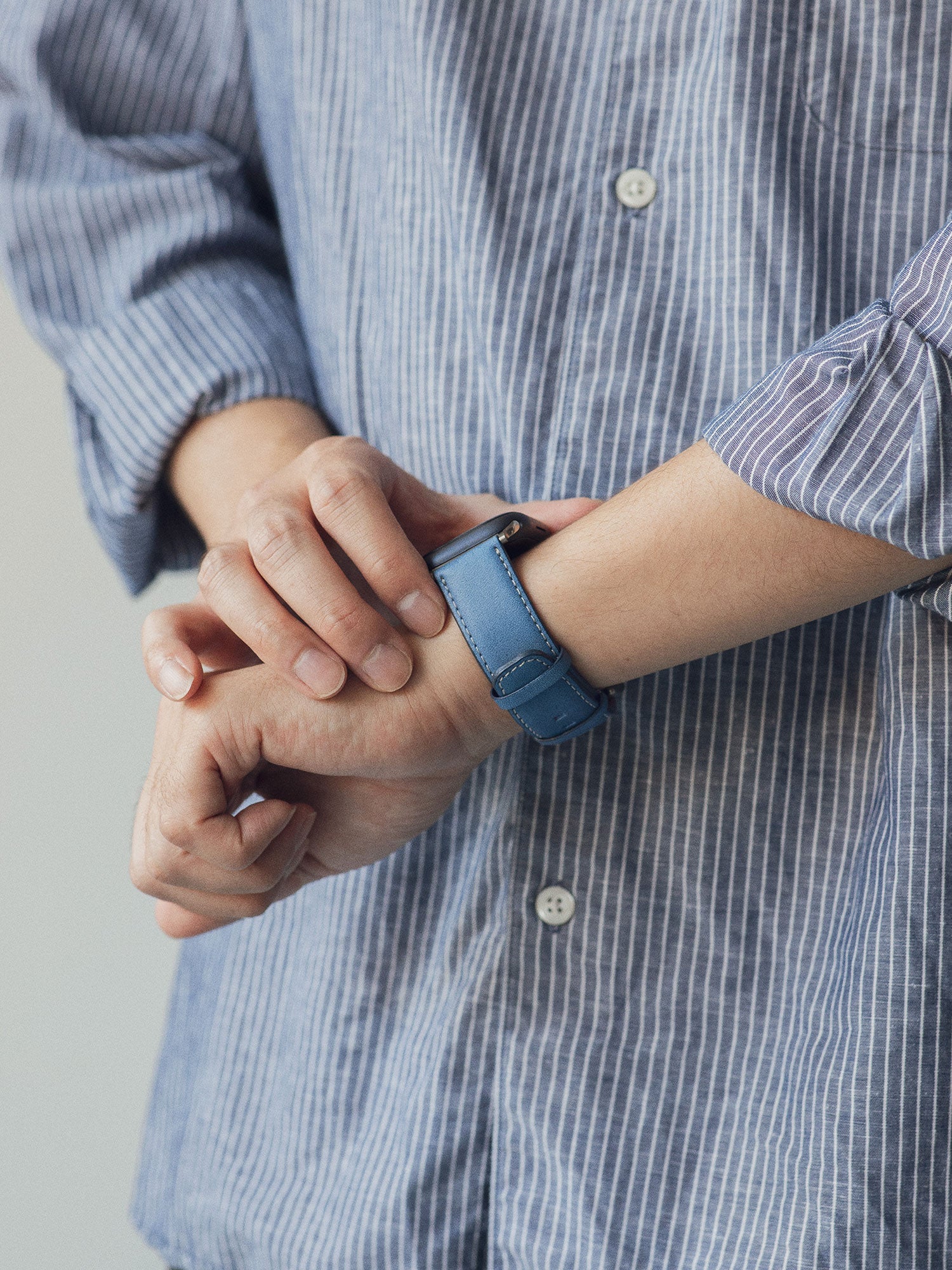 レザーウォッチバンド Apple Watch用(藍染革)