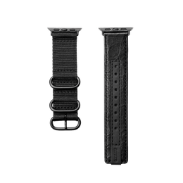 レザーウォッチバンド Apple Watch用 (NATOタイプ) ブラック / S
