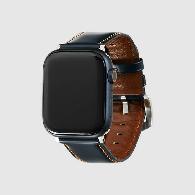 レザーウォッチバンド Apple Watch用（Rコードバン） ネイビー