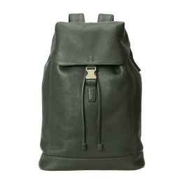 【数量限定色】トーンオイルヌメ フラップバックパック ダークグリーン