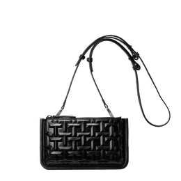 【数量限定色】TSUCHIYA フラットミニショルダー（シグネチャーレイズド） ブラック